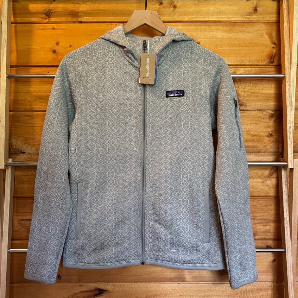 Patagonia Women's Better Sweater Hoody Zip - Small Frozen Jacquard Salt Grey